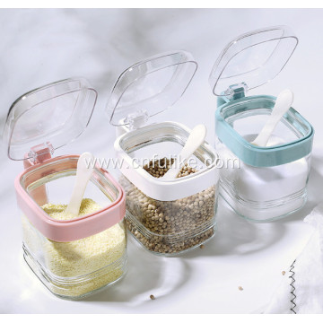 Transparent Glass Condiment Jar Seasoning Box Set